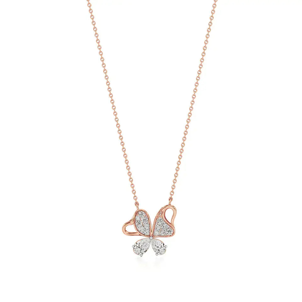 Vanya | Elegant Round Lab Grown Diamonds Butterfly Wings Pendant - Nivara
