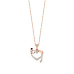 Sneh | Elegant Round Lab Grown Diamonds with Ruby Accent Heart Pendant - Nivara