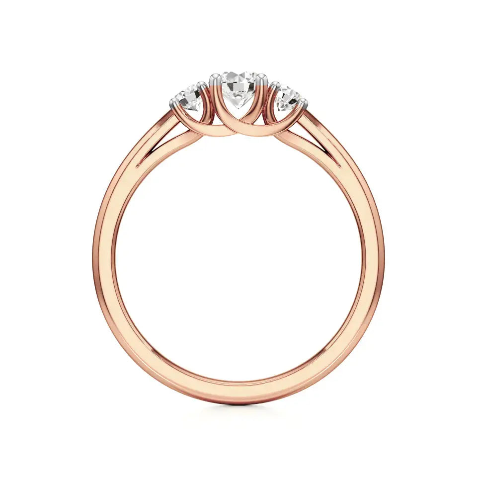 Aria | Round Lab-Grown Diamond Three-Stone Ring - Nivara