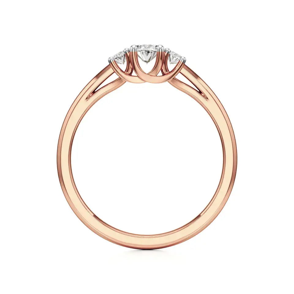 Aria | Oval Lab-Grown Diamond Three-Stone Ring - Nivara