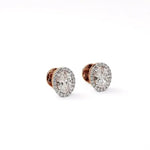 Mira | Oval-Cut Solitaire Lab-Grown Diamond with Halo Studs - Nivara
