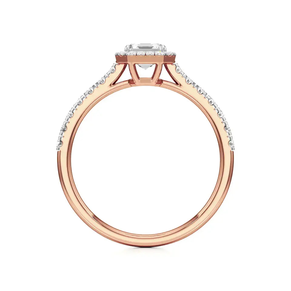 Amara | Asscher-cut Lab-Grown Diamond Halo Ring - Nivara