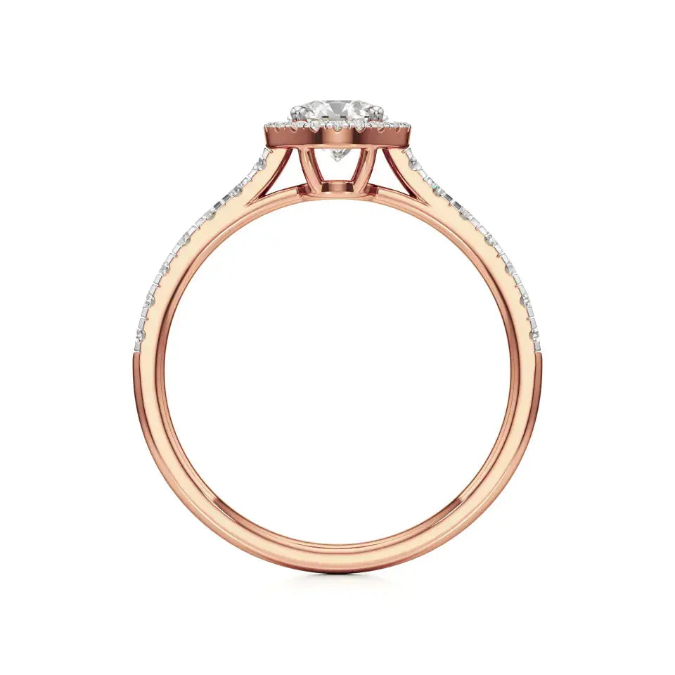Mira | Round Lab-Grown Diamond Ring with Halo around it - Nivara