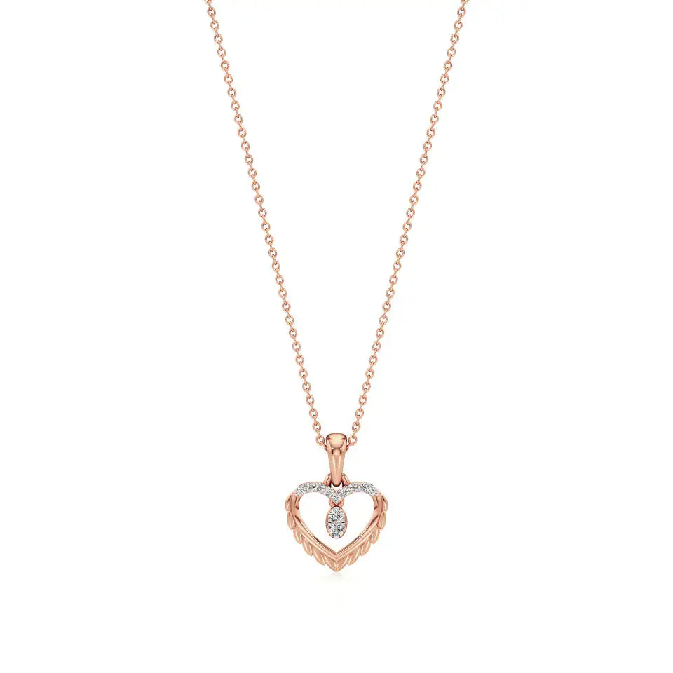 Sneh | Round Lab Grown Diamonds Heart Pendant - Nivara