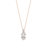 Anek | Pear Solitaire with Round Lab Grown Diamonds Tear Drop Pendant