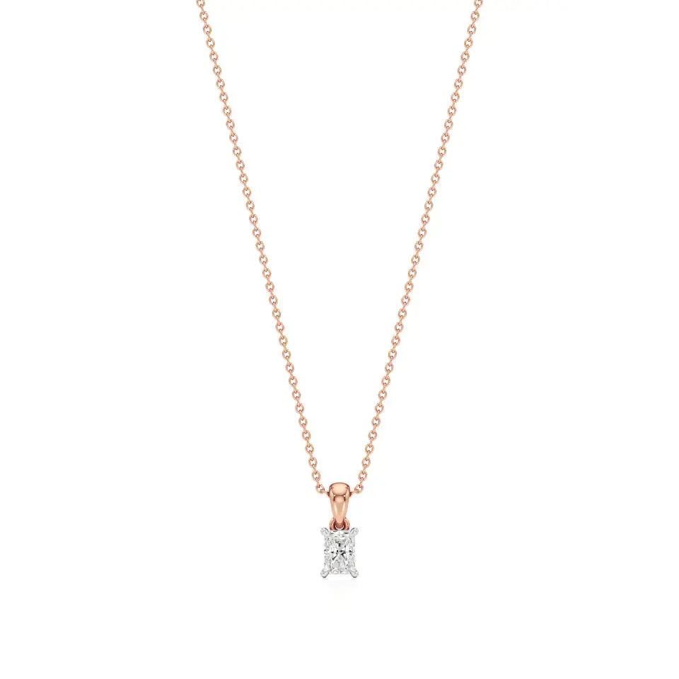 Thea | Radiant-Cut Solitaire Lab Grown Diamond 4-Prong Setting Pendant - Nivara