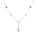 Sneh | Pear-Cut Ruby & Round Lab Grown Diamonds with Heart Motif Necklace