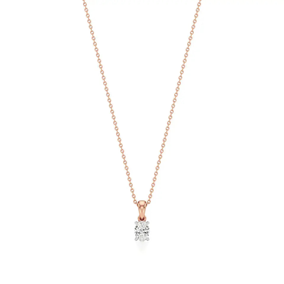 Thea | Oval-Cut Solitaire Lab Grown Diamond 4-Prong Setting Pendant - Nivara