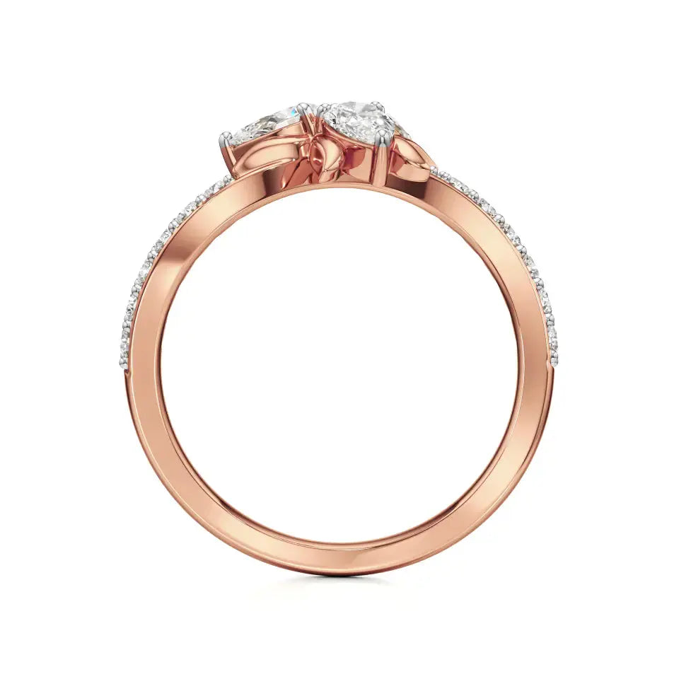 Flora | Round & Pear Lab-Grown Diamond Ring - Nivara