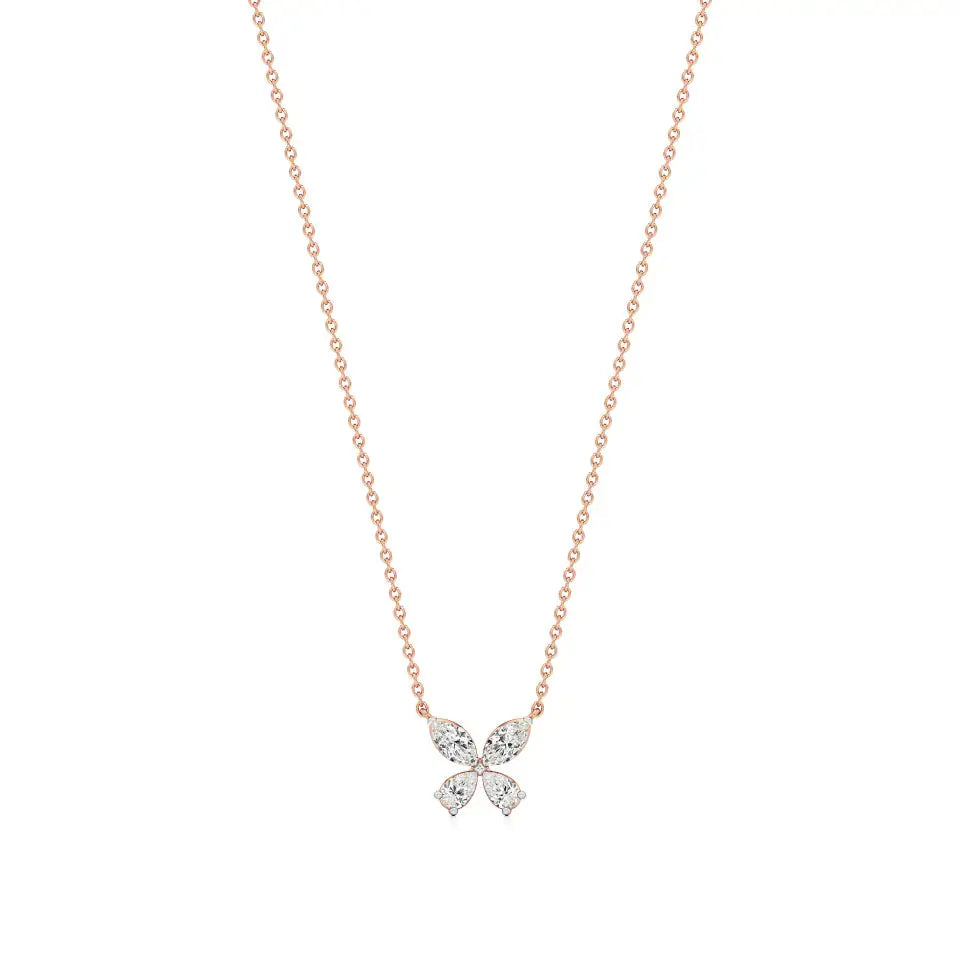 Vanya | Marquise & Pear Lab Grown Diamonds Butterfly Pendant - Nivara