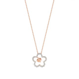 Flora | Floral Design Halo with Heart Motif Pendant - Nivara