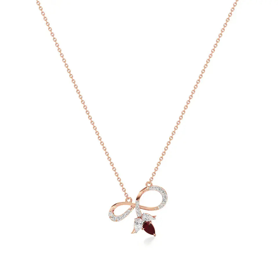 Foreva | Classic Ruby & Diamond Infinity Pendant - Nivara