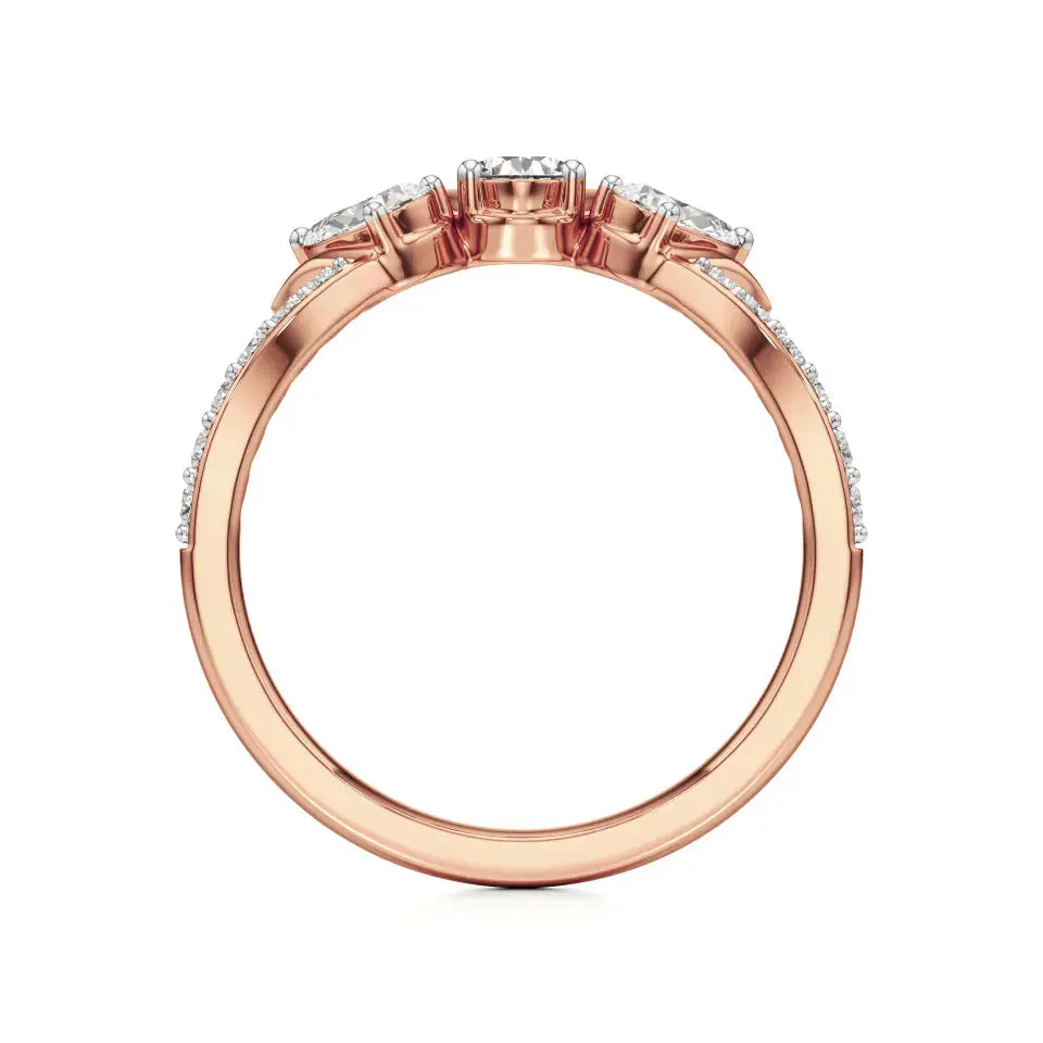 Flora | Round & Pear Lab-Grown Diamond Ring with Pav�� Accents - Nivara