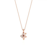 Flora | Diamonds Clustered Floral Design with Ruby Accent Pendant - Nivara