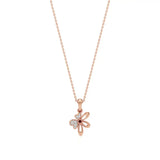 Flora | Diamonds Clustered Floral Design with Ruby Accent Pendant - Nivara
