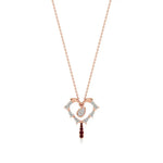 Sneh | Round Lab Grown Diamonds with Ruby Heart Pendant - Nivara