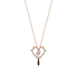 Sneh | Round Lab Grown Diamonds with Ruby Heart Pendant - Nivara