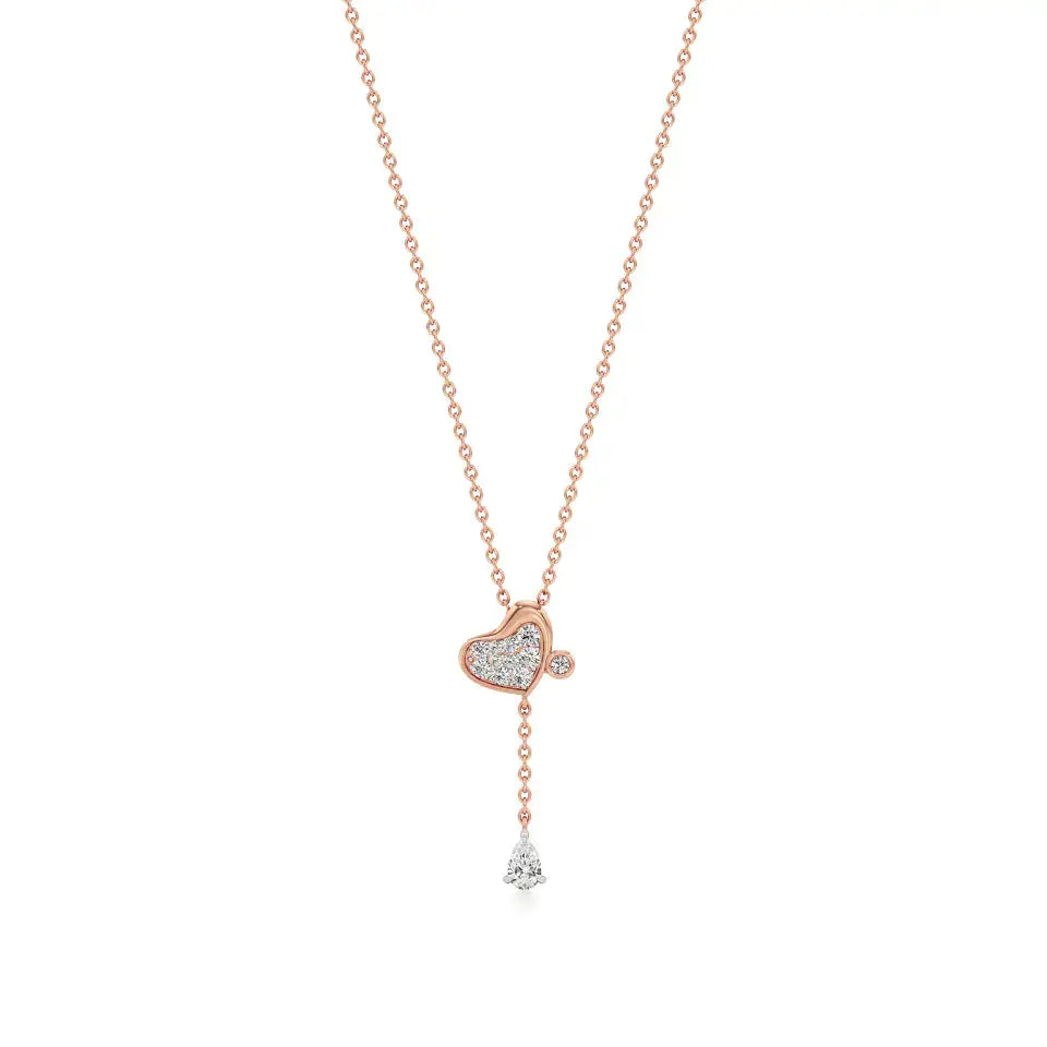 Sneh | Pear & Round Lab Grown Diamonds Tear Drop Pendant - Nivara