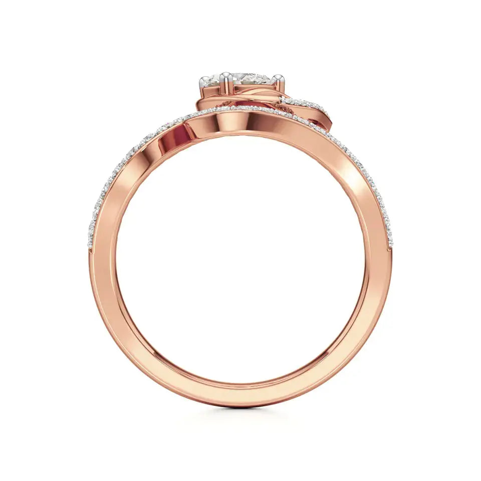 Mode | Round & Pear Lab-Grown Diamond Ring - Nivara