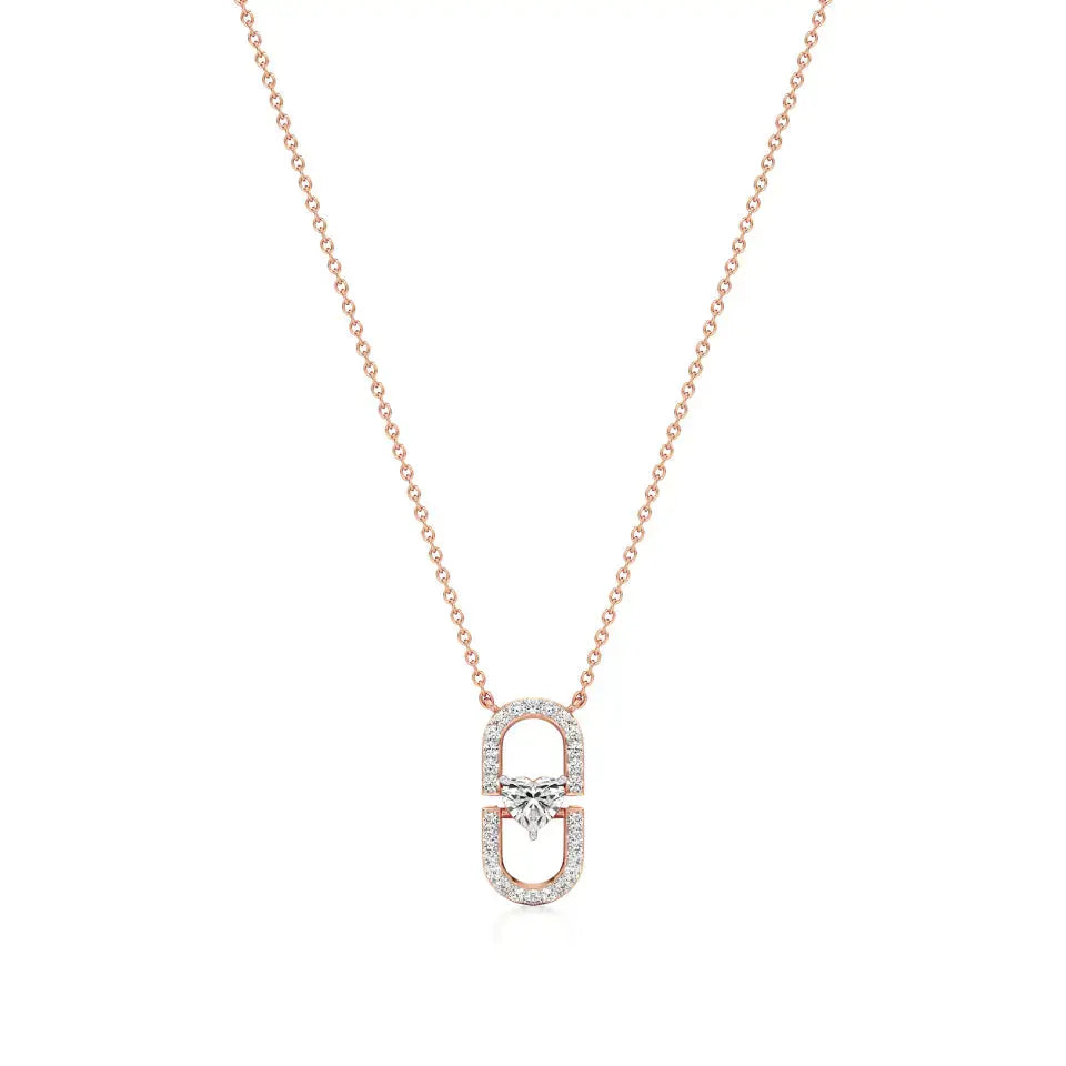 Sneh | Heart & Round Lab Grown Diamonds Pendant - Nivara