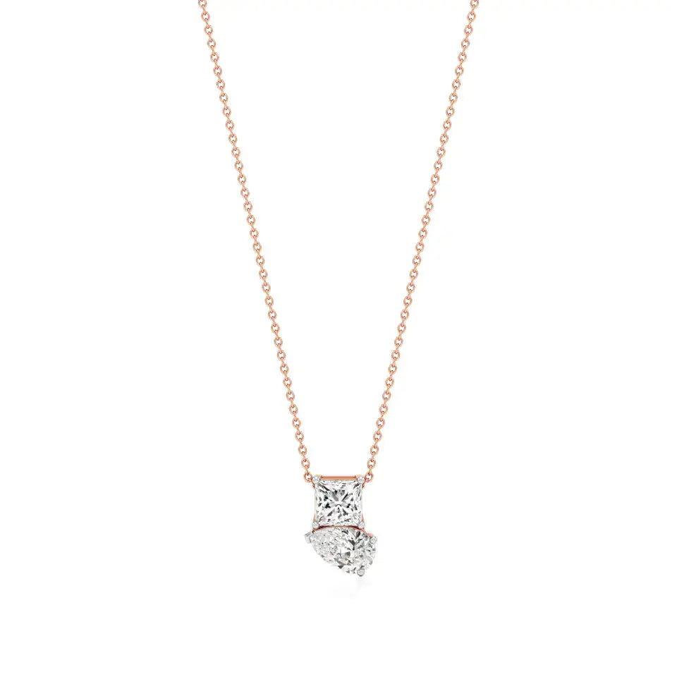 Toi et Moi | Pear & Princess Lab Grown Diamonds Pendant - Nivara