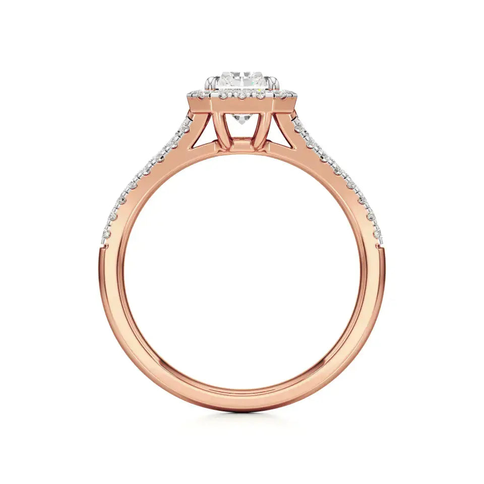 Mira | Emerald Cut Solitaire with Halo - Nivara