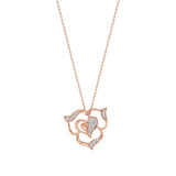 Sneh | Round Lab Grown Diamonds Heart & Petals Pendant - Nivara
