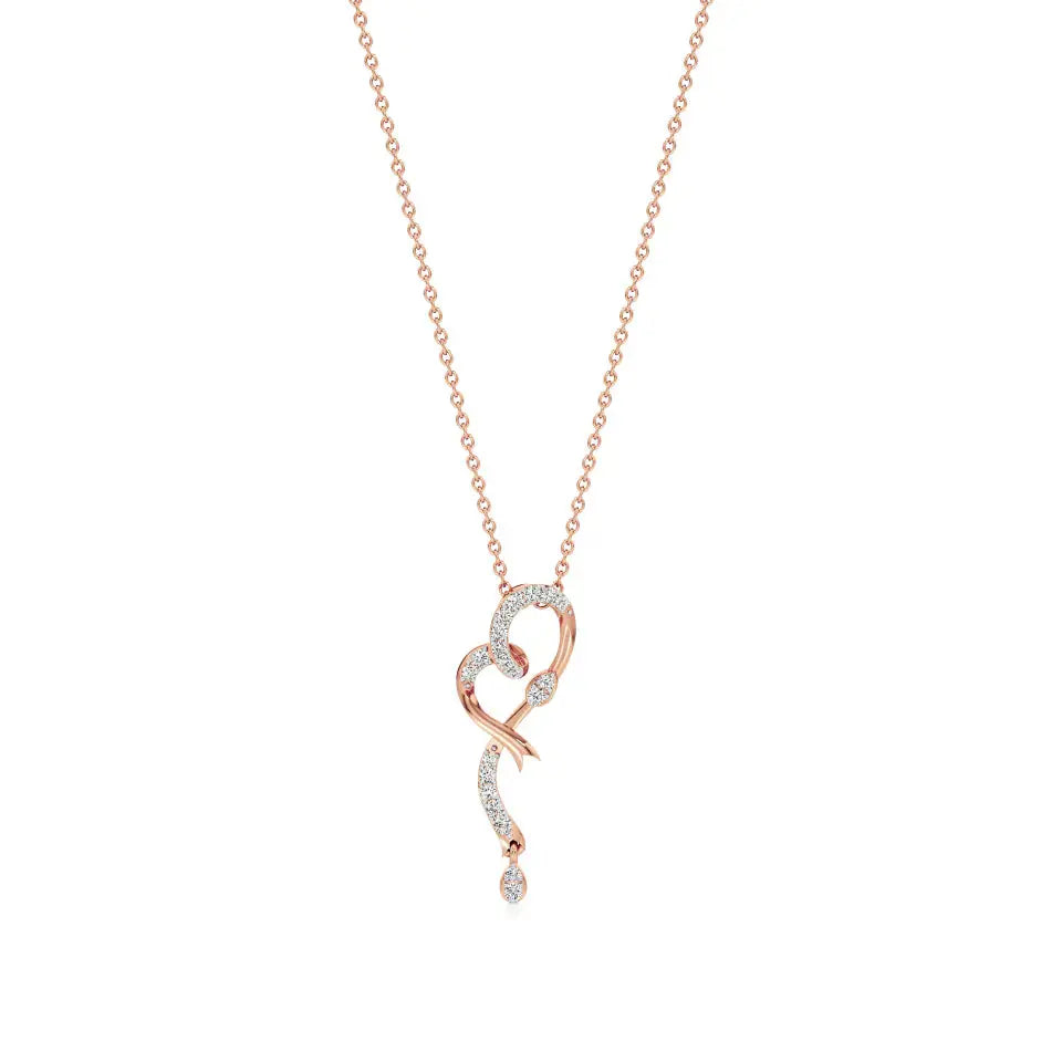 Sneh | Elegant Round Lab Grown Diamonds Heart Pendant - Nivara