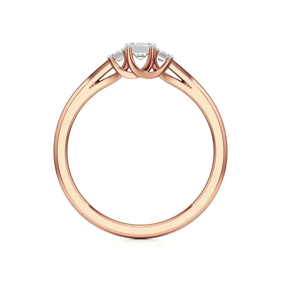 Aria | Emerald Lab-Grown Diamond Three-Stone Ring - Nivara