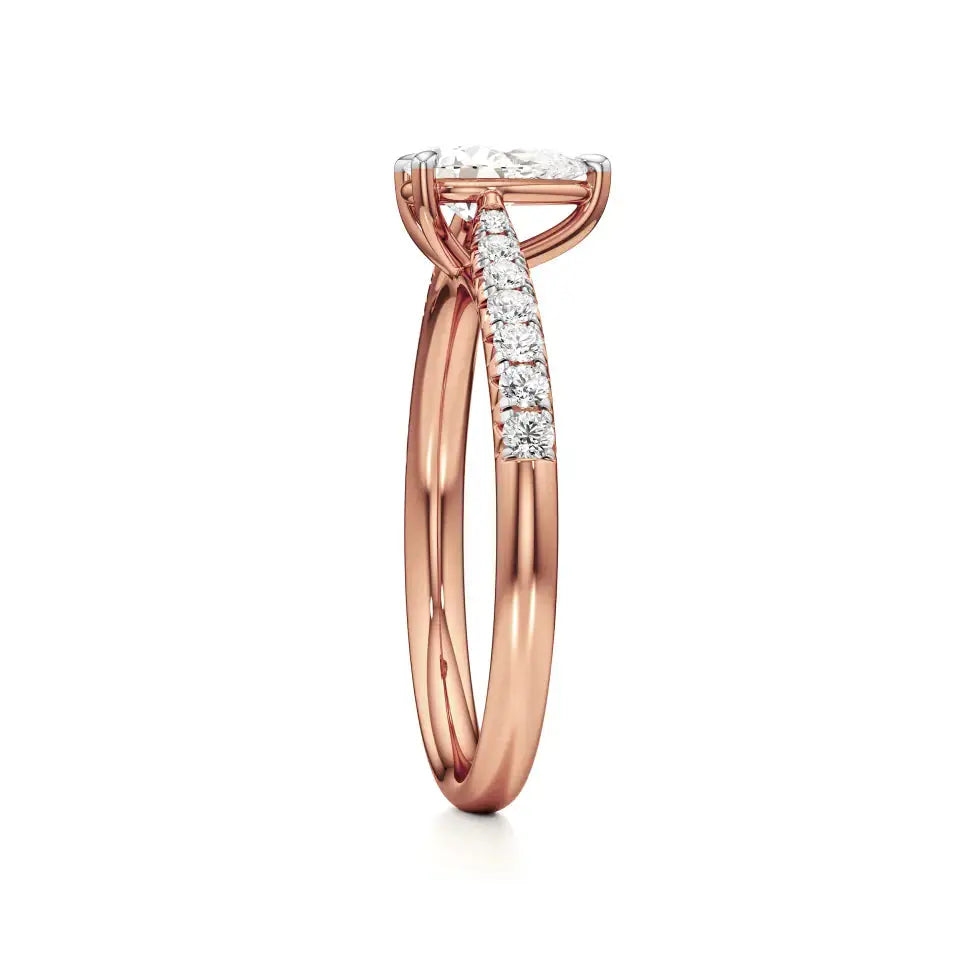 Amara | Round & Pear Lab-Grown Diamond Ring - Nivara