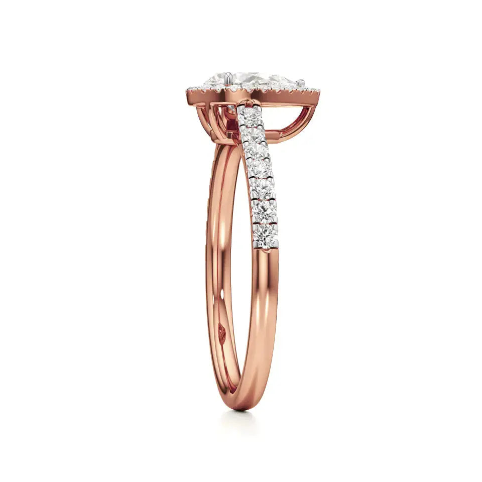 Mira | Round & Pear Lab-Grown Diamond Halo Ring - Nivara
