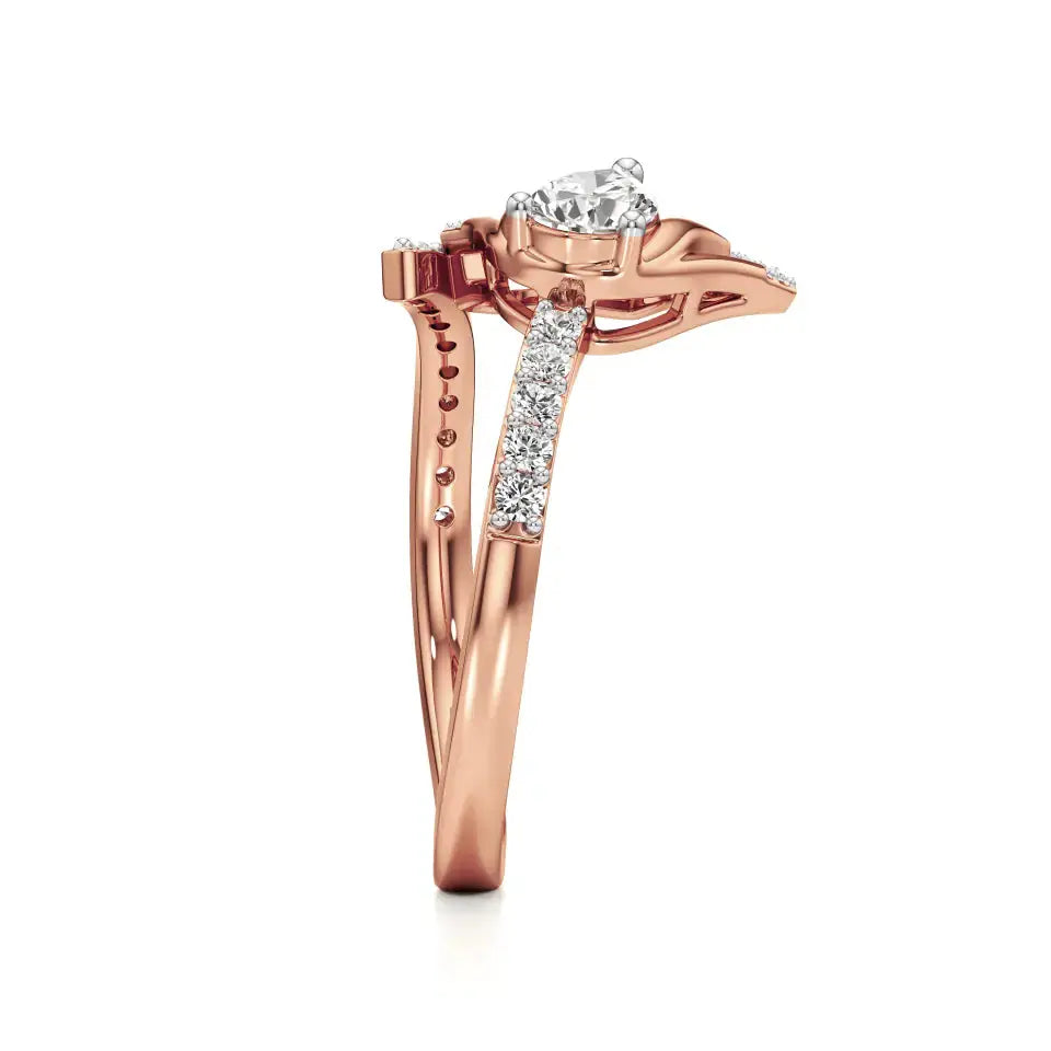 Flora | Round & Pear Lab-Grown Diamond Ring with Pav�� Accents - Nivara