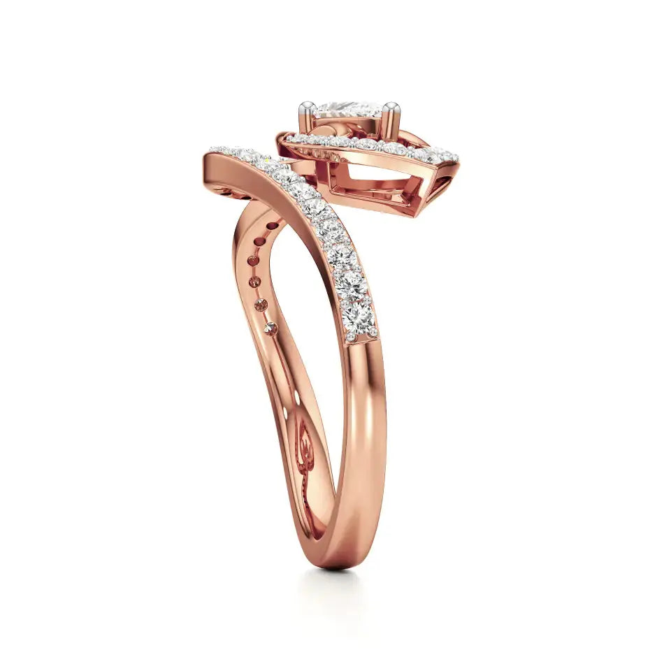 Mode | Round & Pear Lab-Grown Diamond Ring - Nivara