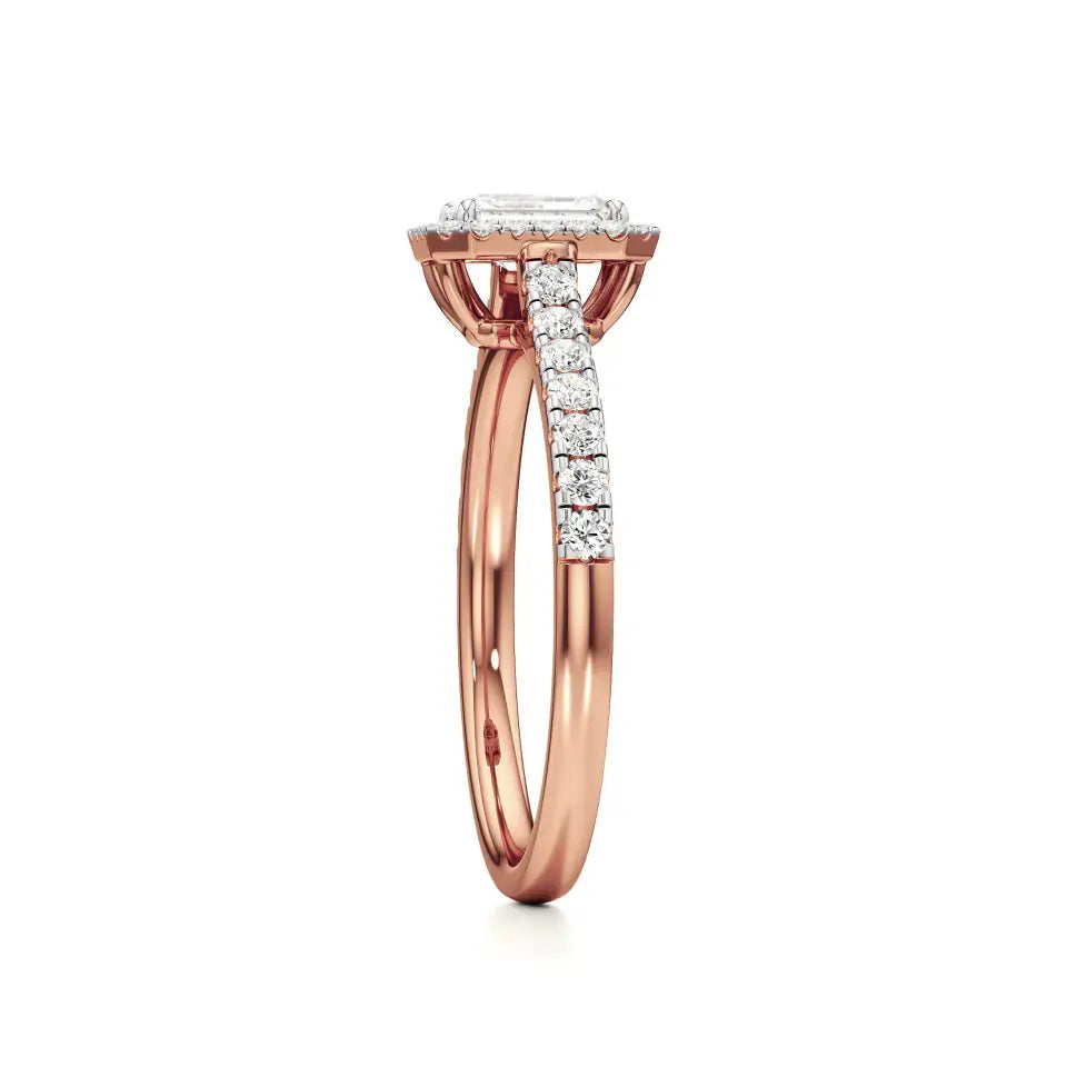 Mira | Emerald Lab-Grown Diamond Halo Ring - Nivara