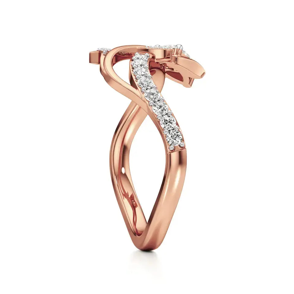 Mode | Round & Pear Lab-Grown Diamond Ring - Nivara