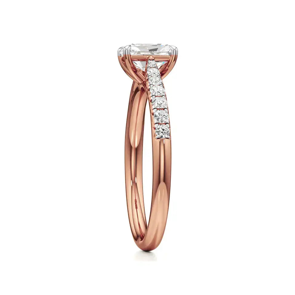 Amara | Round & Emerald Lab-Grown Diamond Ring - Nivara
