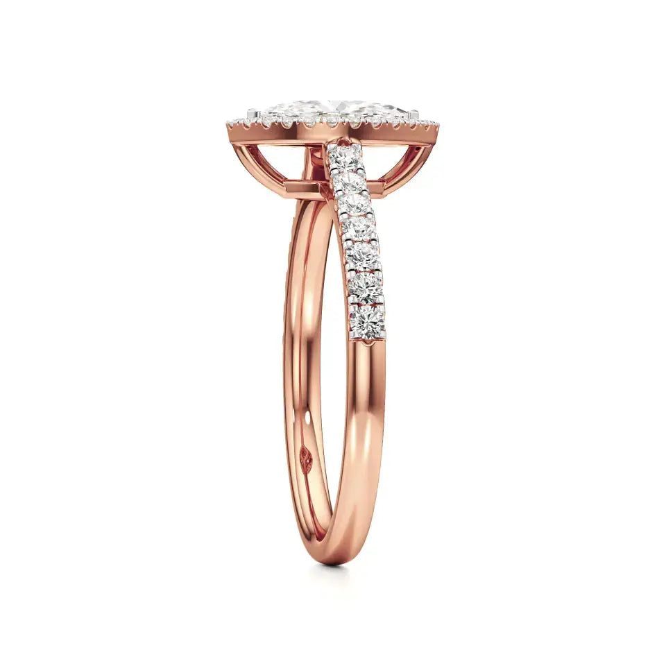 Mira | Round & Marquise Lab-Grown Diamond Halo Ring - Nivara