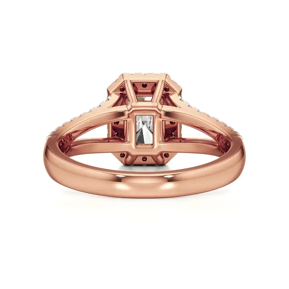 Mira | Emerald Cut Solitaire with Halo - Nivara