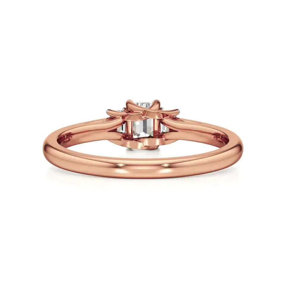 Aria | Emerald Lab-Grown Diamond Three-Stone Ring - Nivara