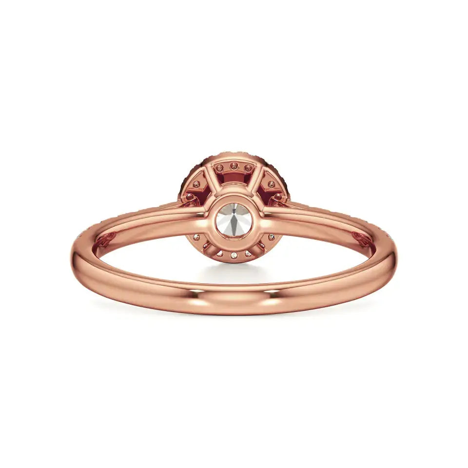 Mira | Round Lab-Grown Diamond Ring with Halo around it - Nivara