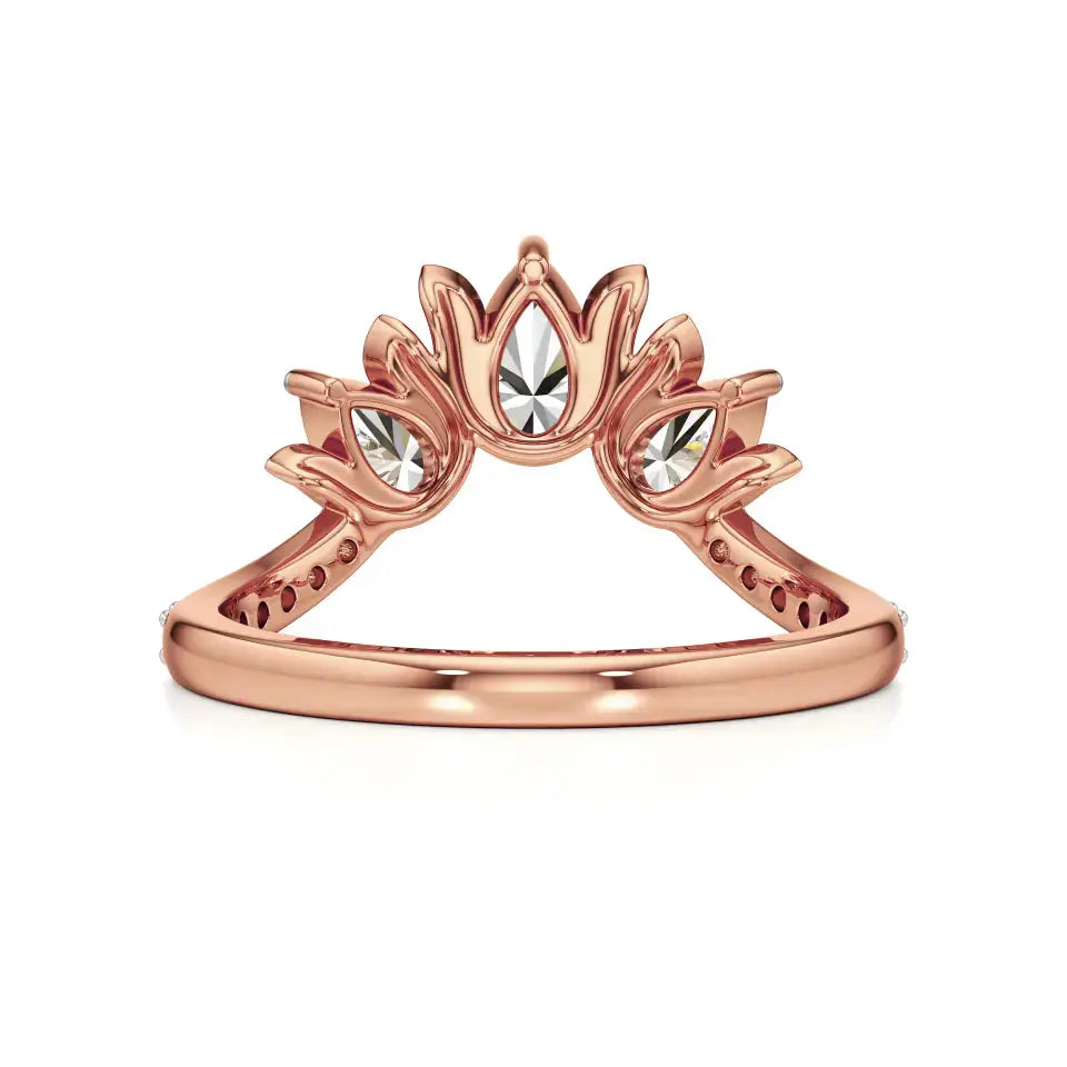 Flora | Round & Pear Lab-Grown Diamond Ring with Pav�� Accents - Nivara