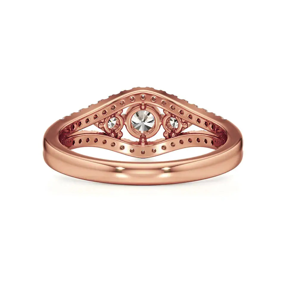 Aria | Round & Radiant Lab-Grown Diamond Three-Stone Ring - Nivara