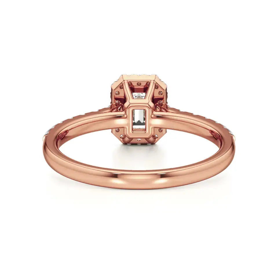 Mira | Emerald Lab-Grown Diamond Halo Ring - Nivara