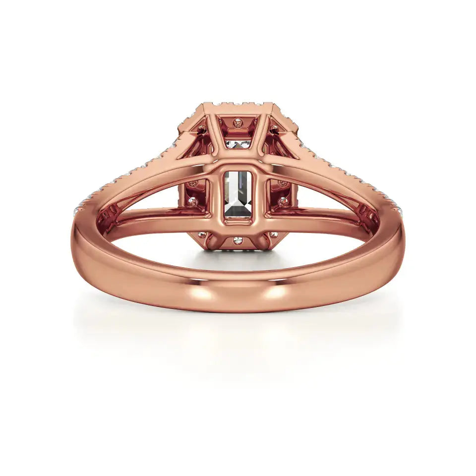 Mira | Round & Emerald Lab-Grown Diamond Halo Ring - Nivara