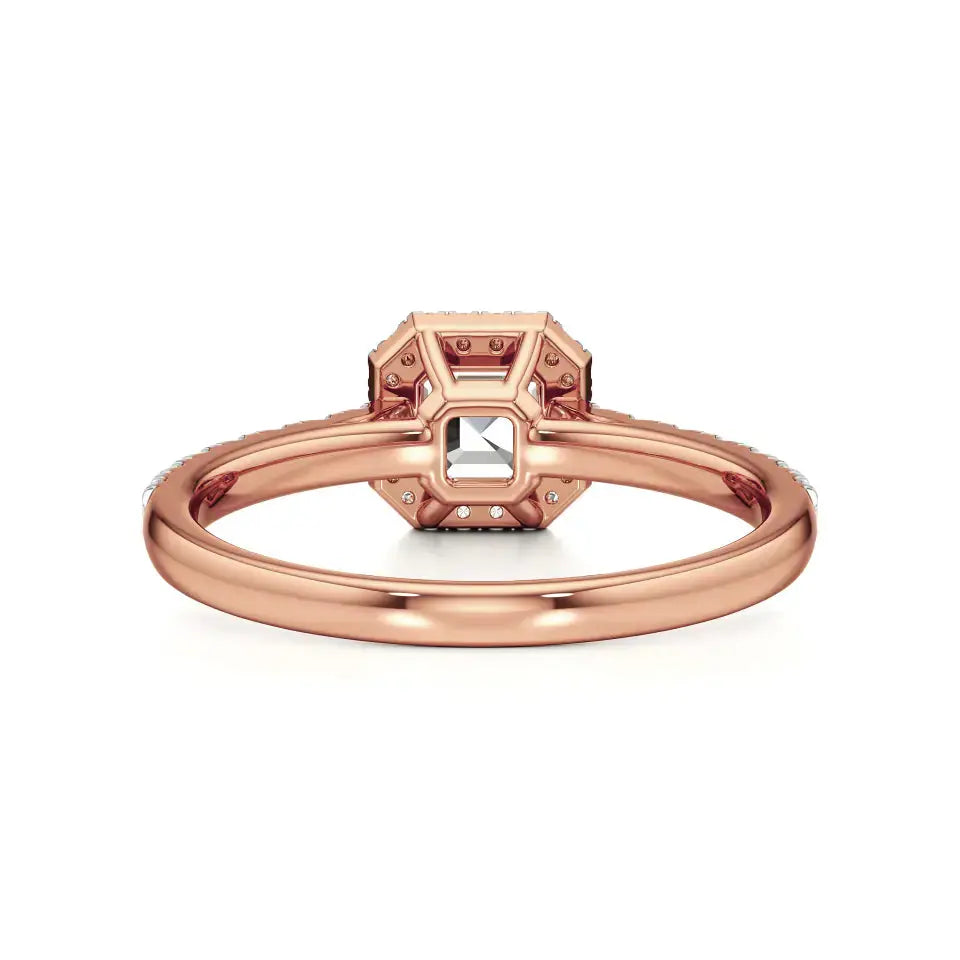 Amara | Asscher-cut Lab-Grown Diamond Halo Ring - Nivara