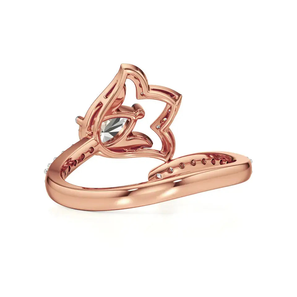 Flora | Round & Pear Lab-Grown Diamond Ring with Pav�� Accents - Nivara
