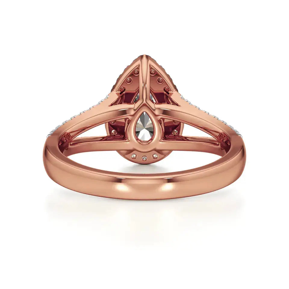 Mira | Pear Cut Solitaire with Halo - Nivara