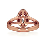 Mira | Marquise Cut Solitaire with Halo around it - Nivara