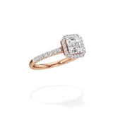 Amara | Asscher-cut Lab-Grown Diamond Halo Ring - Nivara