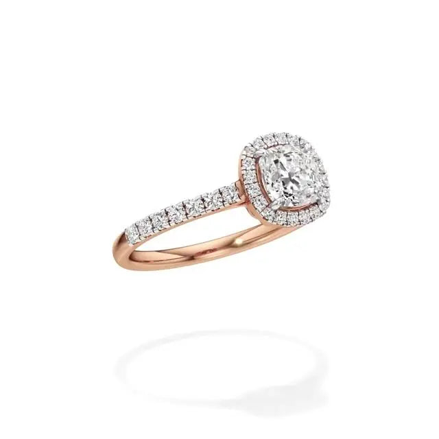 Mira | Cushion-cut Lab-Grown Diamond Halo Ring - Nivara